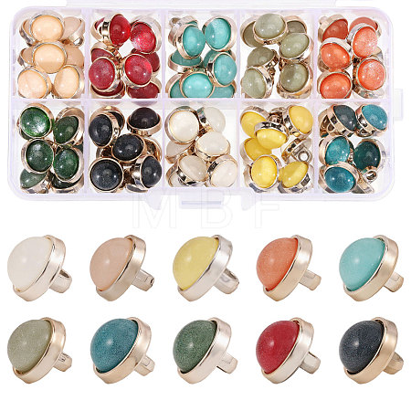 100Pcs 10 Colors 1-Hole ABS Plastic Shank Buttons BUTT-WH0020-102-1