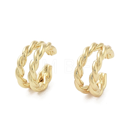 Rack Plating Brass Cuff Ring EJEW-C081-16G-1