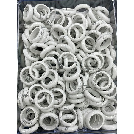 Natural Howlite Finger Rings WG8089A-22-1