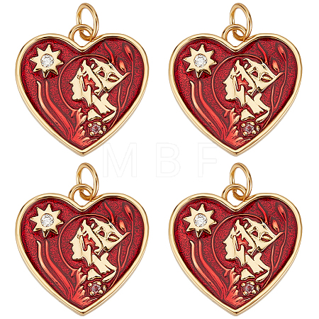 6Pcs Rack Plating Brass Micro Pave Cubic Zirconia Pendants KK-BBC0010-99-1