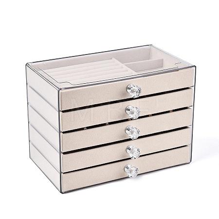 5-Tier PET Plastic Jewelry Storage Drawer Boxes CON-N016-01A-1