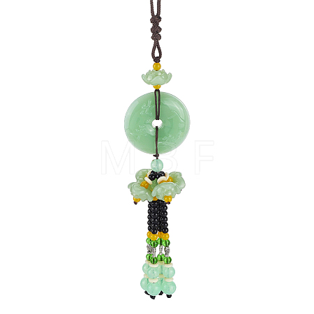 Glass Pendant Decorations HJEW-WH0063-083A-1