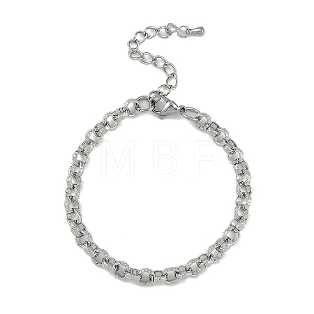 304 Stainless Steel Rolo Chain Bracelets for Men Women BJEW-G725-03P-1