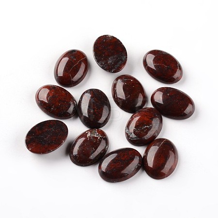 Oval Natural Red Jasper Cabochons G-I171-13x18mm-06-1