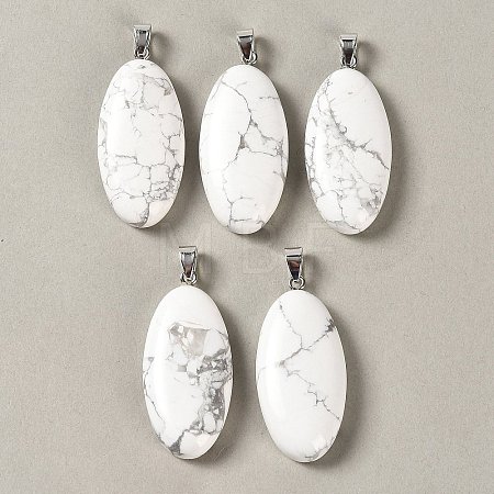 Natural Howlite Pendants GG-CBACB71-01P-19-1