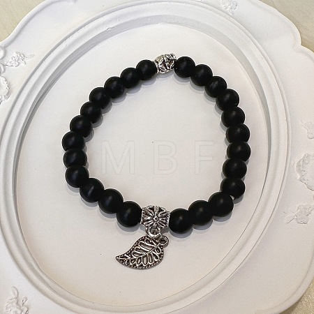 Leaf Alloy Charm Bracelets HX4553-2-1