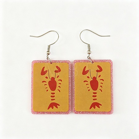 Acrylic Glitter Powder Dangle Earrings for Women WGA022A-03-1
