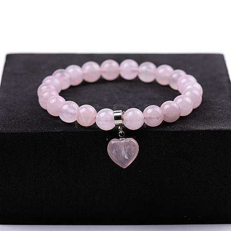 Natural Rose Quartz Stretch Bracelets ZS4670-3-1