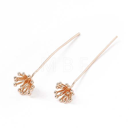 Brass Flower Head Pins KK-G413-03KCG-1
