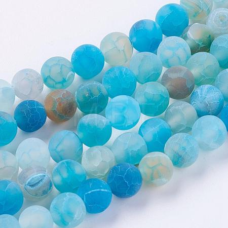 Natural Weathered Agate Beads Strands G-G589-8mm-14-1