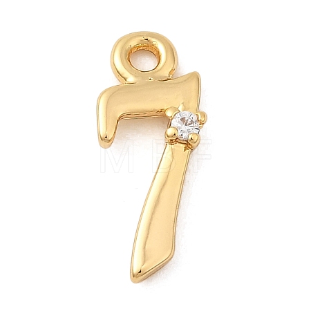 Brass Micro Pave Cubic Zirconia Charms KK-P340-24G-07-1