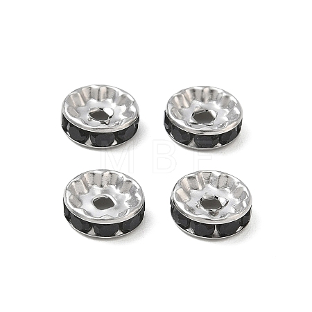 304 Stainless Steel Rhinestone Spacer Beads RB-CBA18B7-01P-12-1