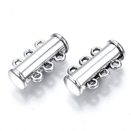 3-Strands Brass Magnetic Slide Lock Clasps KK-Q740-16P-1