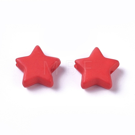 Opaque Acrylic Beads SACR-WH0002-07J-1