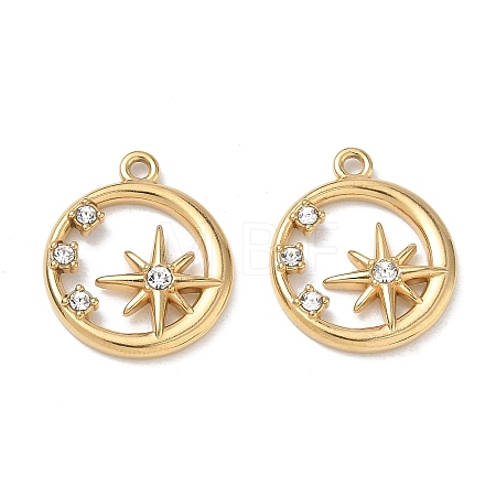 304 Stainless Steel Rhinestone Pendants RB-CBA7A56-03G-1