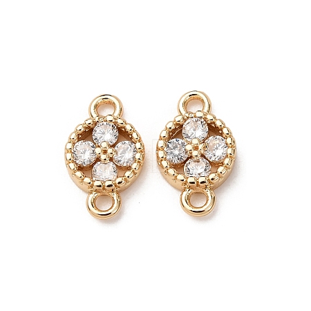 Brass Pave Cubic Zirconia Connector Charms ZIRC-L105-02G-07-1