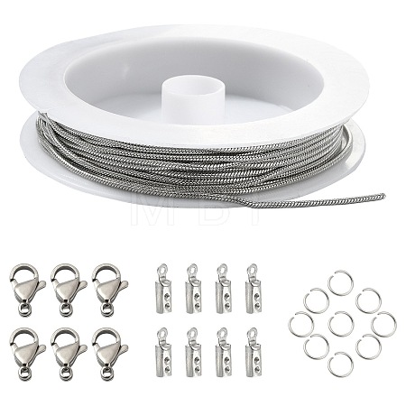 DIY Round Snake Chain Bracelet Necklace Making Kit CHS-CJ0001-32-1