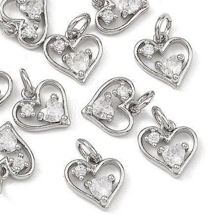 SHEGRACE Valentine's Day Brass Clear Cubic Zirconia Charms XGRQ3P305-595P-1