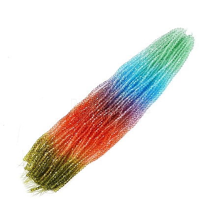 Gradient Color Baking Paint Glass Bead Strands DGLA-A039-T6mm-A015-1