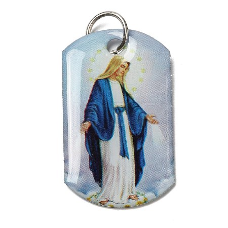 Rectangle Epoxy Resin Pendants RESI-L038-04P-01-1