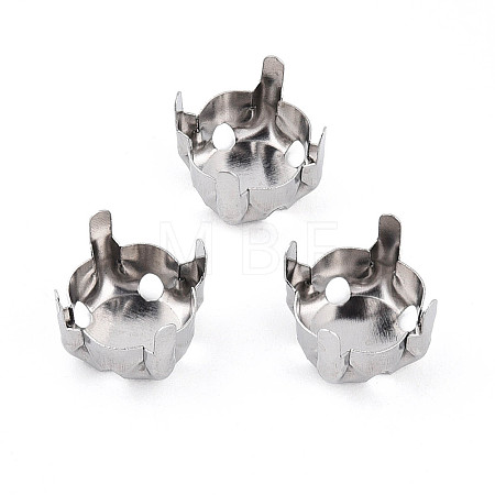 Non-Tarnish 201 Stainless Steel Sew on Prong Settings STAS-T032-01-8mm-P-1