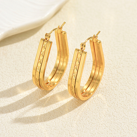 U-Shaped Stainless Steel Hoop Earrings VF2558-1