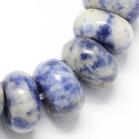 Natural Blue Spot Jasper Rondelle Beads Strands X-G-S105-8mm-29-1