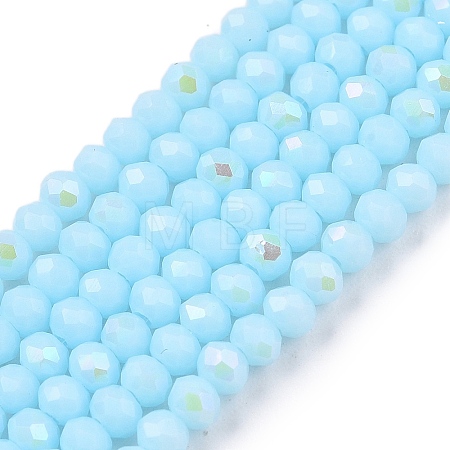 Electroplate Opaque Solid Color Glass Beads Strands EGLA-A044-P1mm-L06-1