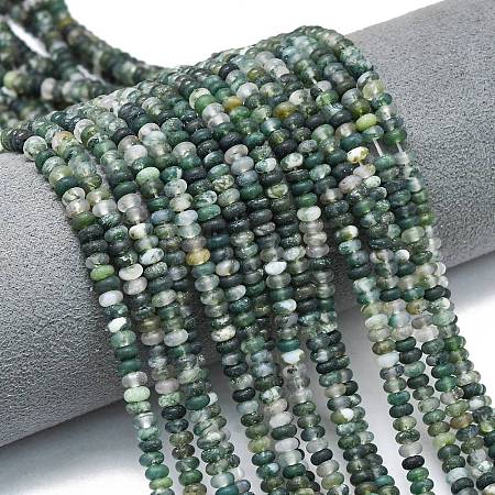 Natural Moss Agate Beads Strands G-P575-A24-4x2mm-1