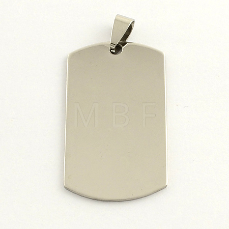 Non-Tarnish 201 Stainless Steel Rectangle Stamping Blank Tag Pendants X-STAS-S030-03-1
