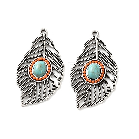 Bohemia Tibetan Style Alloy & Enamel & Synthetic Turquoise Pendants LS-FIND-T074-11AS-1