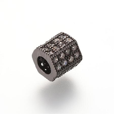 Brass Micro Pave Cubic Zirconia European Beads ZIRC-S053-YS012-2-1