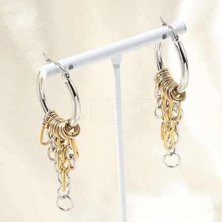 304 Stainless Steel Hoop Earrings for Women EJEW-G463-03GP-1