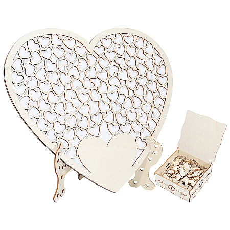 Heart Wedding Guest Book AJEW-WH0609-680-1
