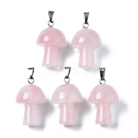 Natural Rose Quartz Pendants G-N0325-10I-1