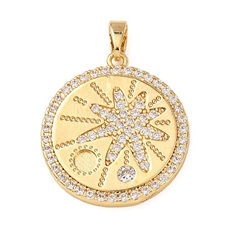 Brass Micro Pave Rhinestone Pendants KK-Z161-01G-03-1