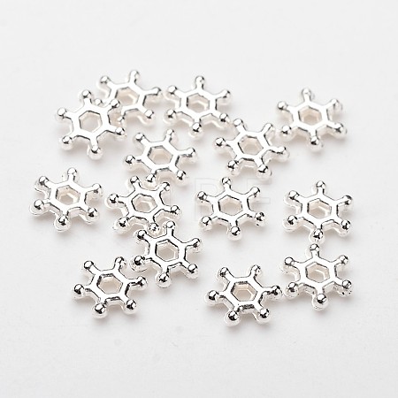 ABS Electroplated Snowflake Plastic Spacer Beads KY-I002-02B-1