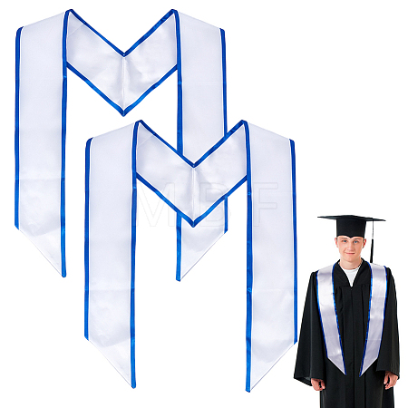 2Pcs Satin Graduation Sash Honor Stole Scarf for Men Women AJEW-MA0001-38B-1
