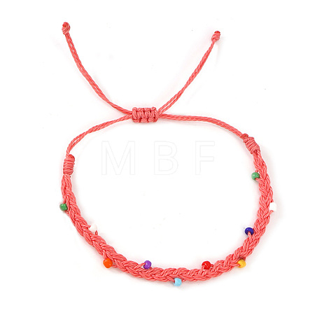 Adjustable Glass Bead Nylon Cord Braided Bead Bracelets NA1872-4-1