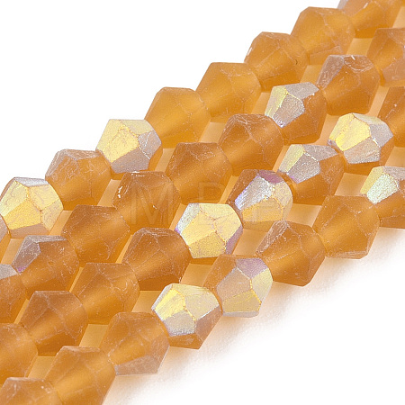 Imitate Austrian Crystal Bicone Frosted Glass Beads Strands EGLA-A039-T4mm-MB28-1