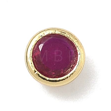 Flat Round Brass Micro Pave Cubic Zirconia Cabochons KK-P345-13G-A05-1