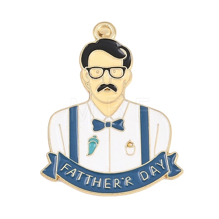 Father's Day Alloy Enamel Pendants FIND-E054-05B-1