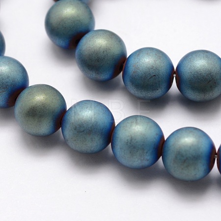 Electroplate Non-magnetic Synthetic Hematite Beads Strands G-R363-8mm-06-1