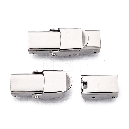 Tarnish Resistant Smooth Surface 201 Stainless Steel Watch Band Clasps STAS-R063-63-1