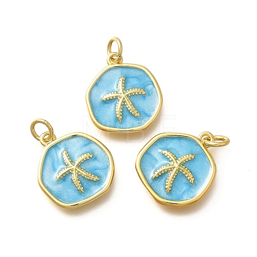 Brass Enamel Pendants KK-Q043-11G-A-1