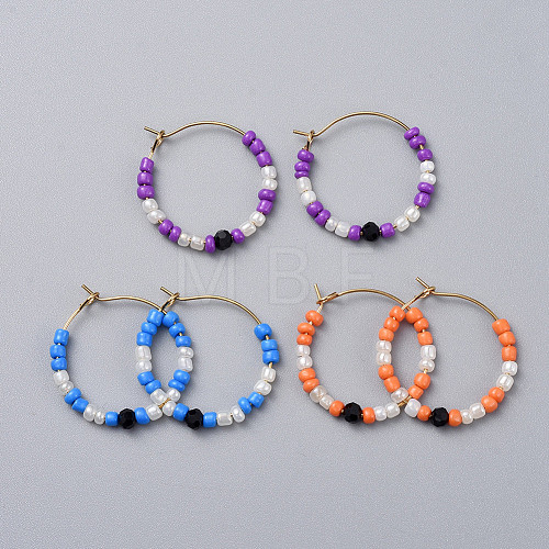 (Jewelry Parties Factory Sale)316L Surgical Stainless Steel Hoop Earrings EJEW-JE03690-1