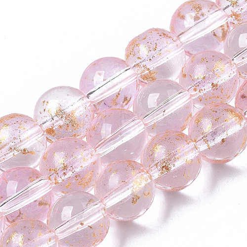 Transparent Spray Painted Glass Bead Strands GLAA-N035-03C-B06-1