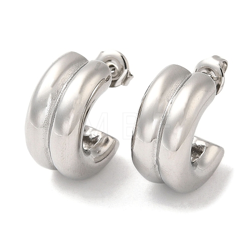 304 Stainless Steel Round Stud Earrings EJEW-Z022-28P-1