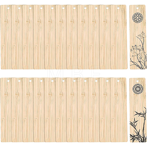 24Pcs Blank Bamboo Bookmark FIND-BC0003-45A-1