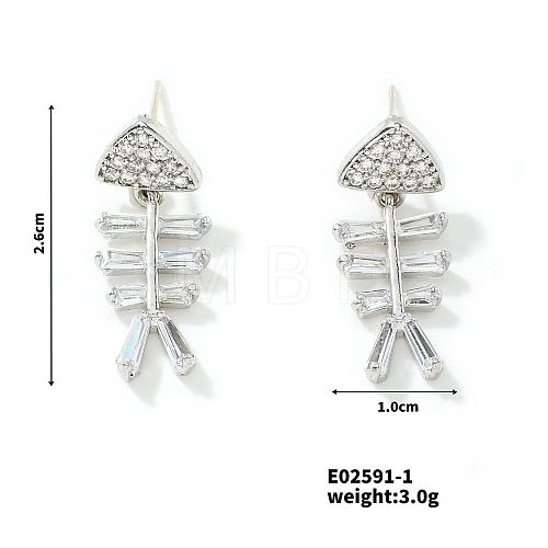 Baroque Style Fishbone Earrings Exquisite 3D Colorful Fashion Jewelry PU1272-2-1